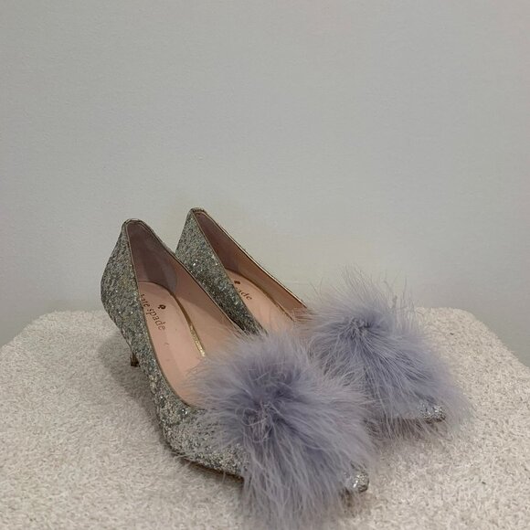 Kate Spade Park PumpsGlitter and Pom PomsSize 5